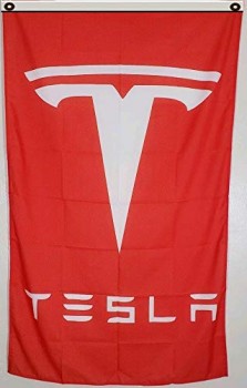 Tesla Banner 3x5Ft Red Flag Man Cave avec haute qualité
