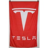 tesla banner 3x5ft Rode vlag Man grot met hoge kwaliteit