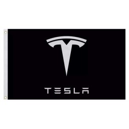 schwarzes tesla motors logo 3x5 flagge, banner, zubehör modell 3 modell X modell S