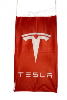 Tesla-Motoren RED vertikale Flagge Banner 3 X 5 ft