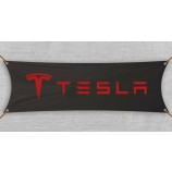 tesla vlag banner garage zwart model S Auto model 3 premium auto 18x58 in