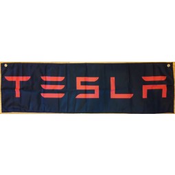 tesla banner Bandiera grotta uomo garage automobilistico da corsa 58x17 pollici