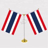 Twee vlaggen decoratieve Thaise Thailand tafel Top vlag met basis