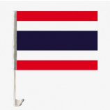Knitted polyester Thailand Car Flag with plastic pole