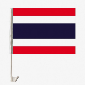 Knitted polyester Thailand Car Flag with plastic pole