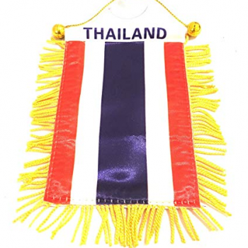 Espejo de coche nacional de poliéster colgando la bandera de Tailandia