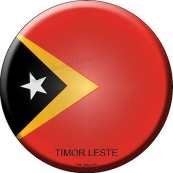 timor leste bandeira novidade metal circular inscreva se
