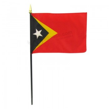 Vente en gros personnalisé haut de gamme Timor oriental 4 « x 6 » Stick Flag