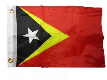 Vente en gros personnalisé de haute qualité Timor Leste Pays 100 % Polyester Moto Bateau Drapeau Oeillets