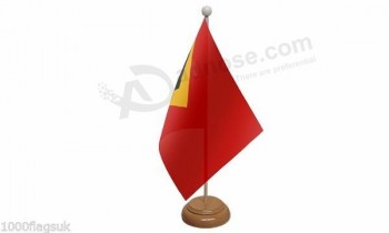 Timor-Leste (East Timor) Table Desk Flag With Wooden Base