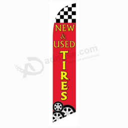 New and Used Tires swooper 12ft Stock Feather Flag