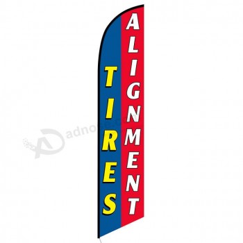 Tires Alignment Blue Red Banner Flag