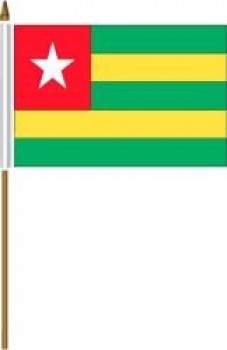 多哥10英寸塑料杆小4 X 6英寸迷你国家国旗旗帜