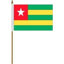 togo kleines 4 x 6 Zoll Mini Country Stick Flag Banner mit 10 Zoll Plastikstange
