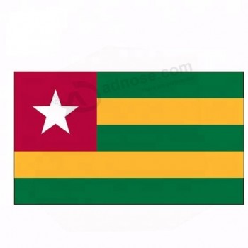 Poliéster mano uso bandera de bandera de togo
