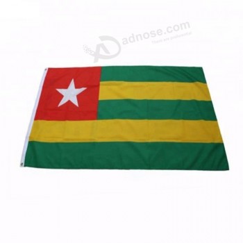 Impresión personalizada de tela de poliéster de 3 * 5 pies bandera de togo bandera nacional de diferentes países