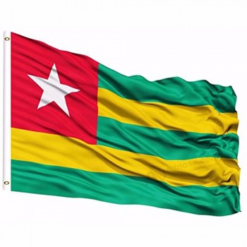 Hot Großhandel Togo Nationalflagge 3x5 FT 90x150cm lebendige Farbe und UV verblassen beständig Polyester Banner benutzerdefinierte Flagge