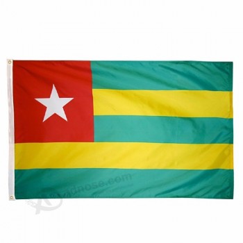 Hot Sae Pas Cher Taille Personnalisée Polyester Impression Suspendu Togo Drapeau Pays Drapeau National