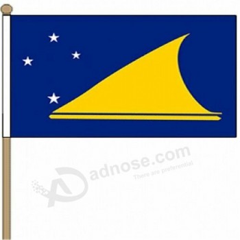 Tokelau (9 « x 6 ») Drapeau à la main avec haute qualité