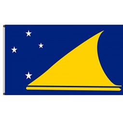 Die tokelau Flagge ist auf 100% hochwertigem Polyestergewebe mit einem strapazierfähigen Nylon-Header gedruckt