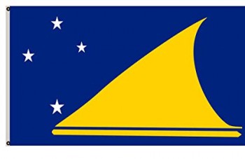 la bandera de tokelau está impresa en tela de poliéster 100% de primera calidad con un encabezado de nylon resistente