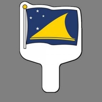 Ventilador de mano personalizado con bandera a todo color de tokelau 7 1/2 