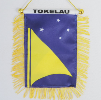 Small mini car window rearview mirror Tokelau flag