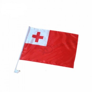 Drapeau de fenêtre de voiture tonga personnalisé de 12 * 18 pouces avec double couture latérale