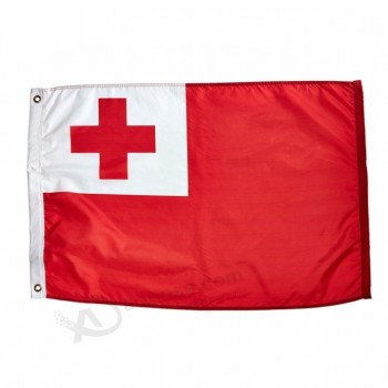 Bandeira do país de impressão sublimada tonga com poste de madeira ou metal