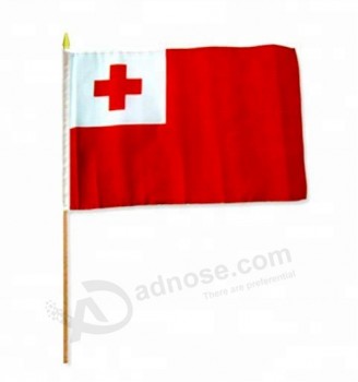 Tonga national hand flag / tonga country flag wood stick