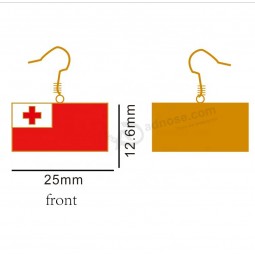 기념품으로 대중적인 주문 금속 연약한 사기질 통가 깃발 귀걸이