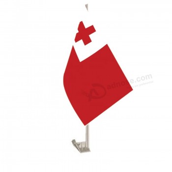 Heißer Verkauf 12x18 Zoll Digitaldruck Polyester benutzerdefinierte Mini Tonga Autofenster Flagge Banner