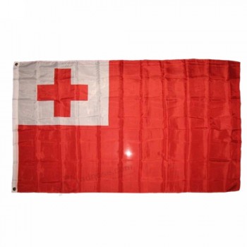 alta calidad de impresión personalizada poliéster tonga flag stock bandera de tonga barata