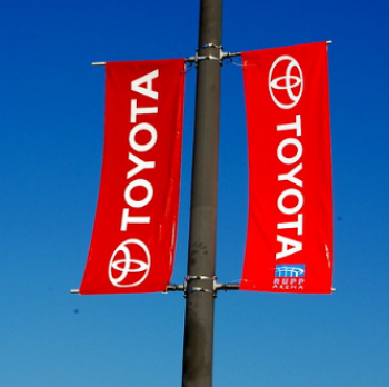 Printed Toyota Logo Street Pole Flag Banner for Advertising