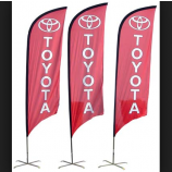 aangepaste logo vliegende toyota swooper vlag met aluminium paal