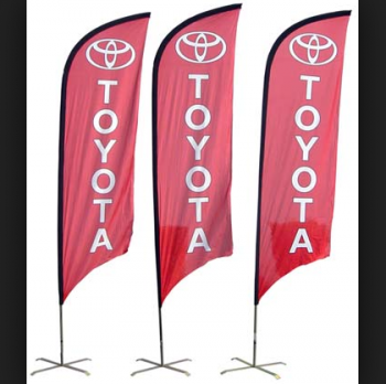 individuelles logo fliegende toyota swooper flagge mit aluminiumstange