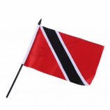 Trinidad and Tobago hand flag Chuangdong hand flag with sticks new design custom printed polyester checkered flag