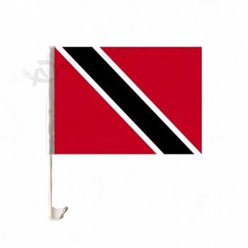 Drapeau en polyester tricoté de couleur personnalisée Trinité-et-Tobago Drapeau des fenêtres de voiture