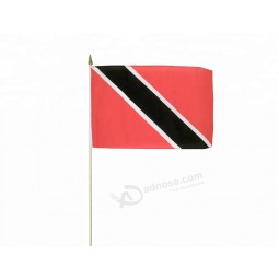 nationale mini zwaaiende handvlag, groothandel stock trinidad en tobago stickvlag voor sportevenementen
