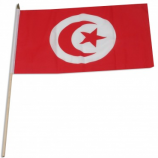 4 * 6 inch Tunesië hand stick vlag met paal