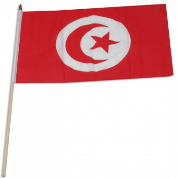 Bacchetta bandiera tunisia 4 * 6 pollici con asta