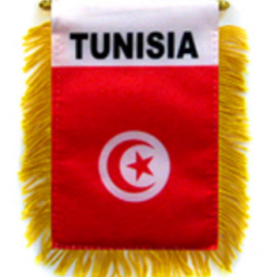 poliéster túnez bandera nacional de espejo colgante para automóvil