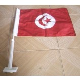 Digital Printed Custom National Tunisia Car Window Clip Flags