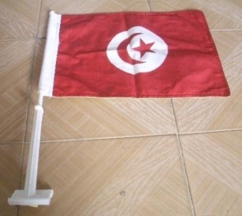 Digital Printed Custom National Tunisia Car Window Clip Flags
