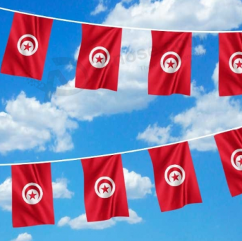 bandeira de bunting tunísia promocional poliéster tunísia string flag