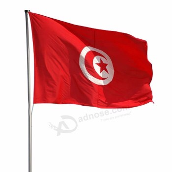Bandera de tela de poliéster de bandera nacional de país de Túnez de alta calidad
