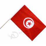 siebdruck tunesien hand wehende nationalflagge