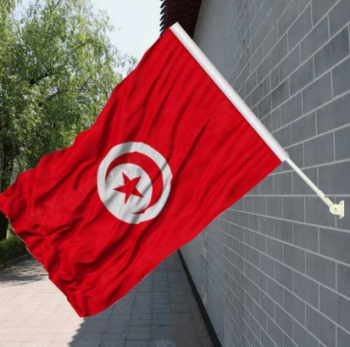 poliéster de malha montado na parede tunísia bandeira atacado