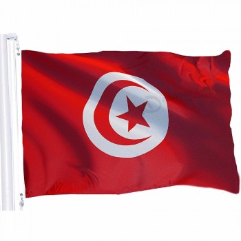 Túnez bandera nacional 3x5 FT bandera de poliéster tunecina