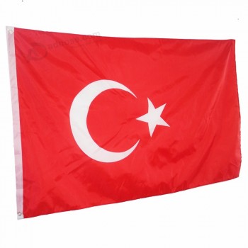 bandeira de país nacional de Turquia de poliéster barato personalizado